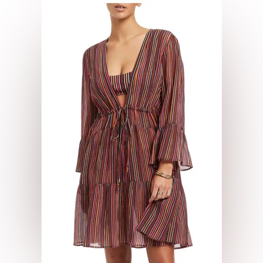 JETS Australia Bedouin Stripe Short Coverup Dress size 4/XS